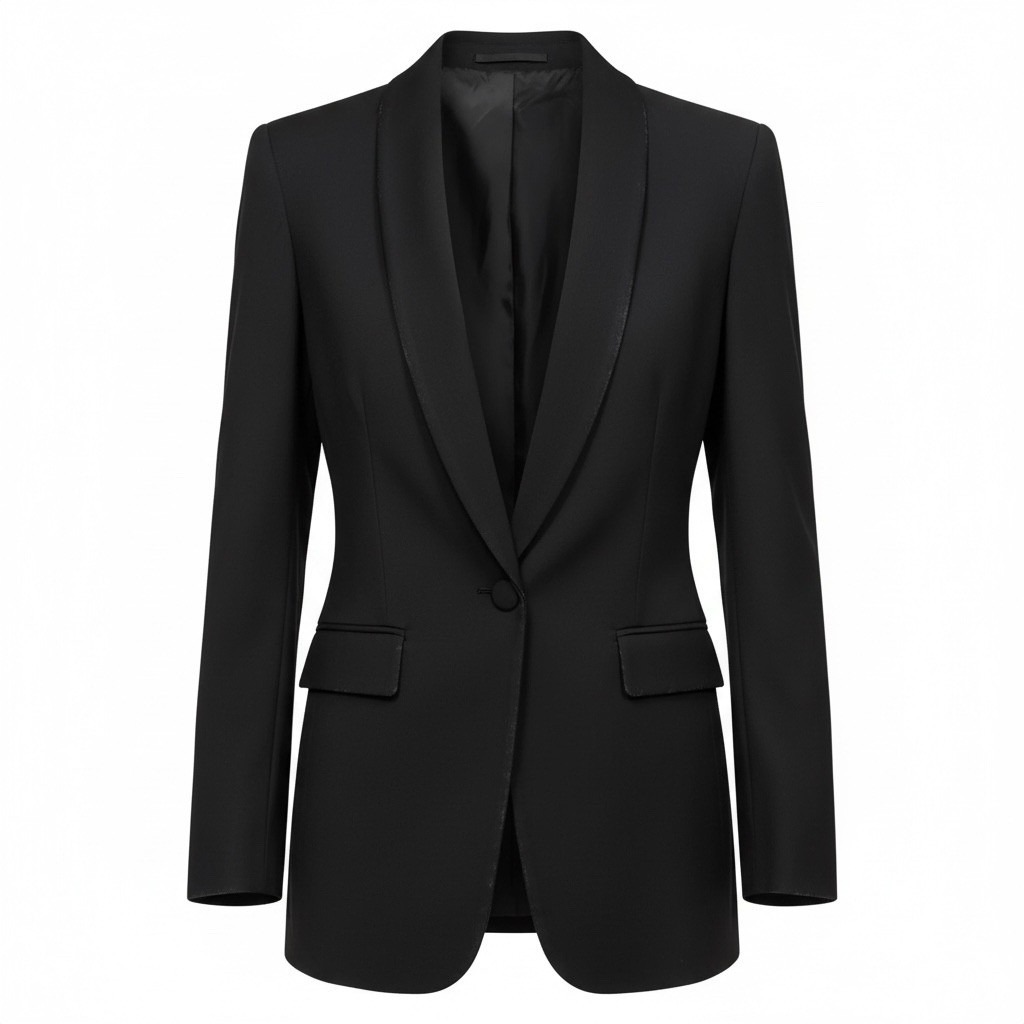 Wildfang Black Empower Tux One Button Blazer Preppy Money Chic 90s Sz S